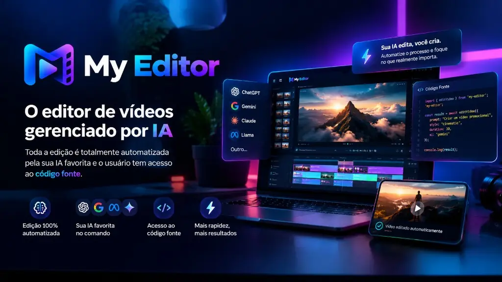 Capa do My Editor, editor de vídeos gerenciado por IA